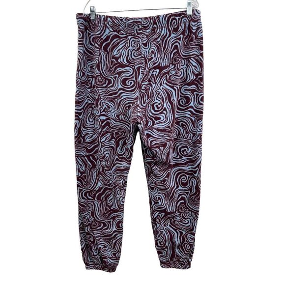 Abound Womens Fleece Pajama Pants Drawstring Elastic Waist Burgundy Blue‎ Sz XL - Picture 4 of 5